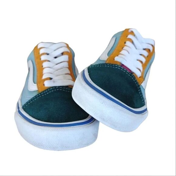 VANS Old Skool Blue Colorblock Suede Canvas Skate Sneakers W6 Y4.5 - Picture 8 of 16